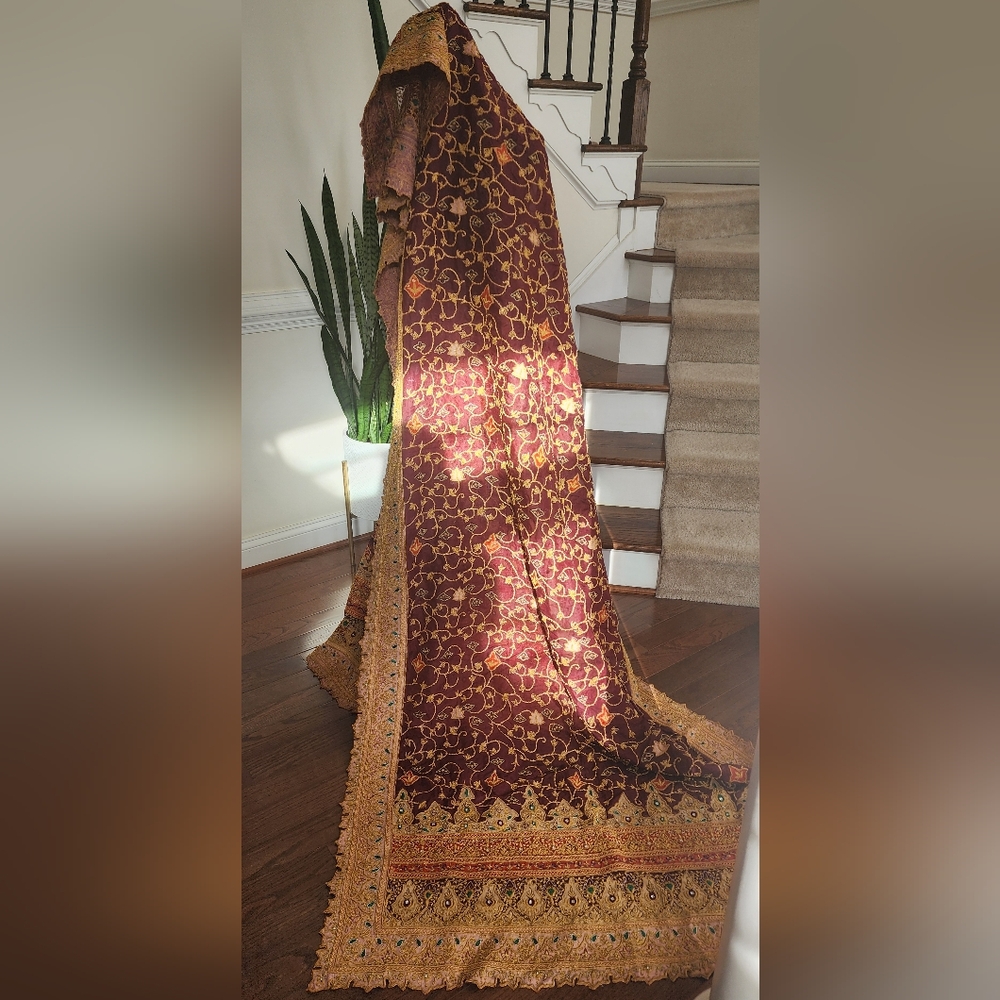 Pakistani Bridal Lehnga and Duppta (2 piece set) - Maroon